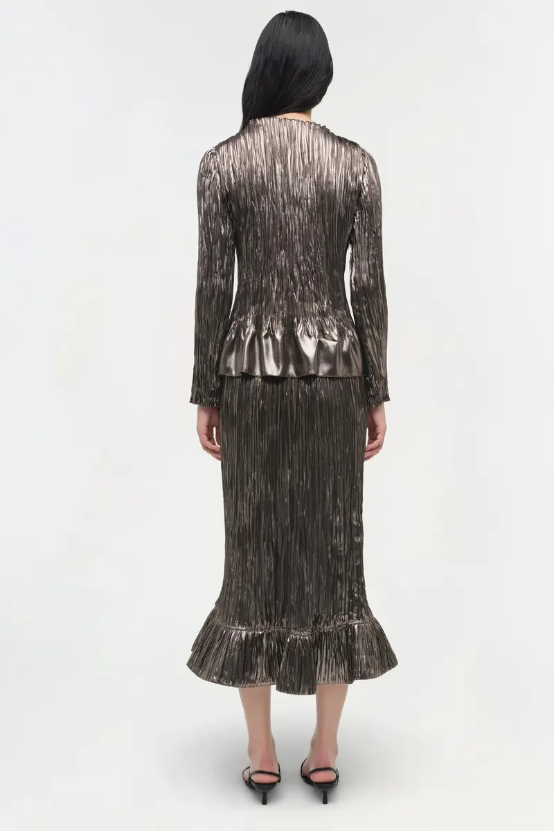 Simkhai Roan Metallic Plisse Midi Skirt | Thumbnail 5 Simkhai Roan Metallic Plisse Midi Skirt | Thumbnail 5