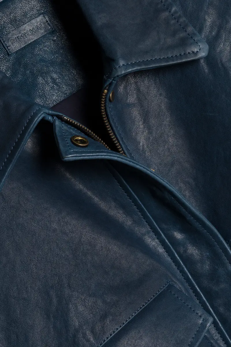 Simkhai Roland Leather Cropped Jacket | Thumbnail 3 Simkhai Roland Leather Cropped Jacket | Thumbnail 3