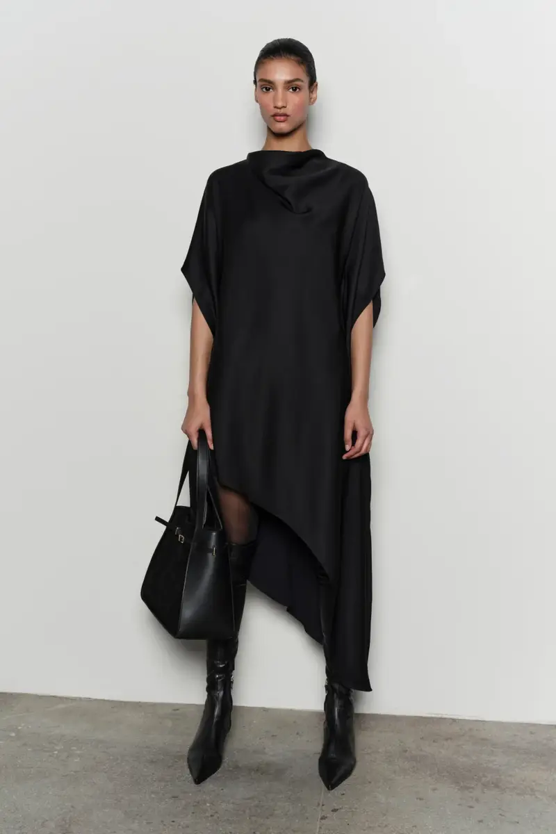 Simkhai Sadia Satin Mini Cape Dress | Thumbnail 3