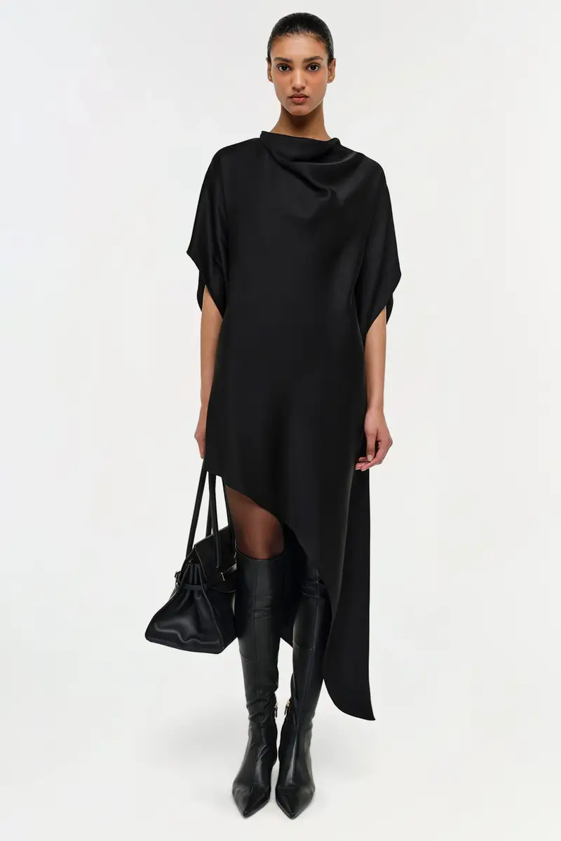 Simkhai Sadia Satin Mini Cape Dress | Thumbnail 4