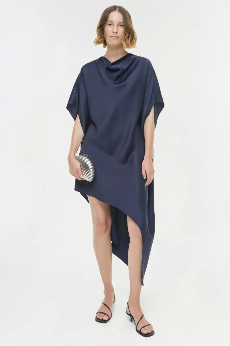 Simkhai Sadia Satin Mini Cape Dress | Thumbnail 2 Simkhai Sadia Satin Mini Cape Dress | Thumbnail 2