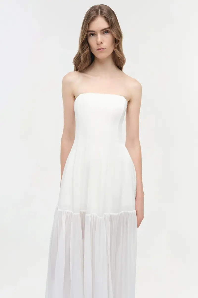 Simkhai Sandrine Draped Jersey Bustier Midi Dress | Thumbnail 3