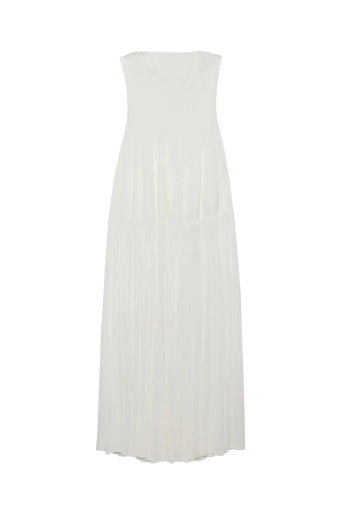 Simkhai Sandrine Draped Jersey Bustier Midi Dress