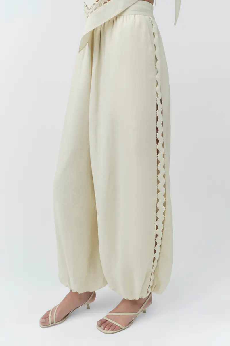 Simkhai Selah Linen Lace Balloon Pant | Thumbnail 3 Simkhai Selah Linen Lace Balloon Pant | Thumbnail 3