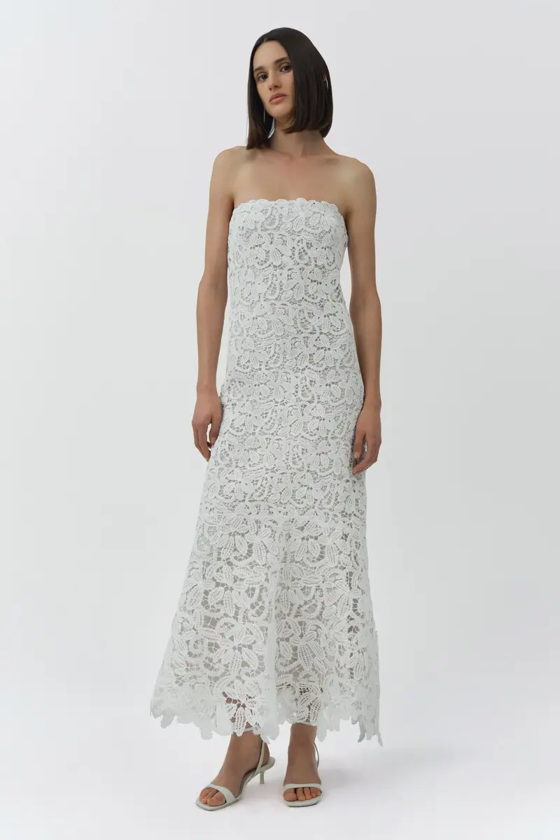 Simkhai Sera Floral Raffia Bustier Midi Dress | Thumbnail 2 Simkhai Sera Floral Raffia Bustier Midi Dress | Thumbnail 2
