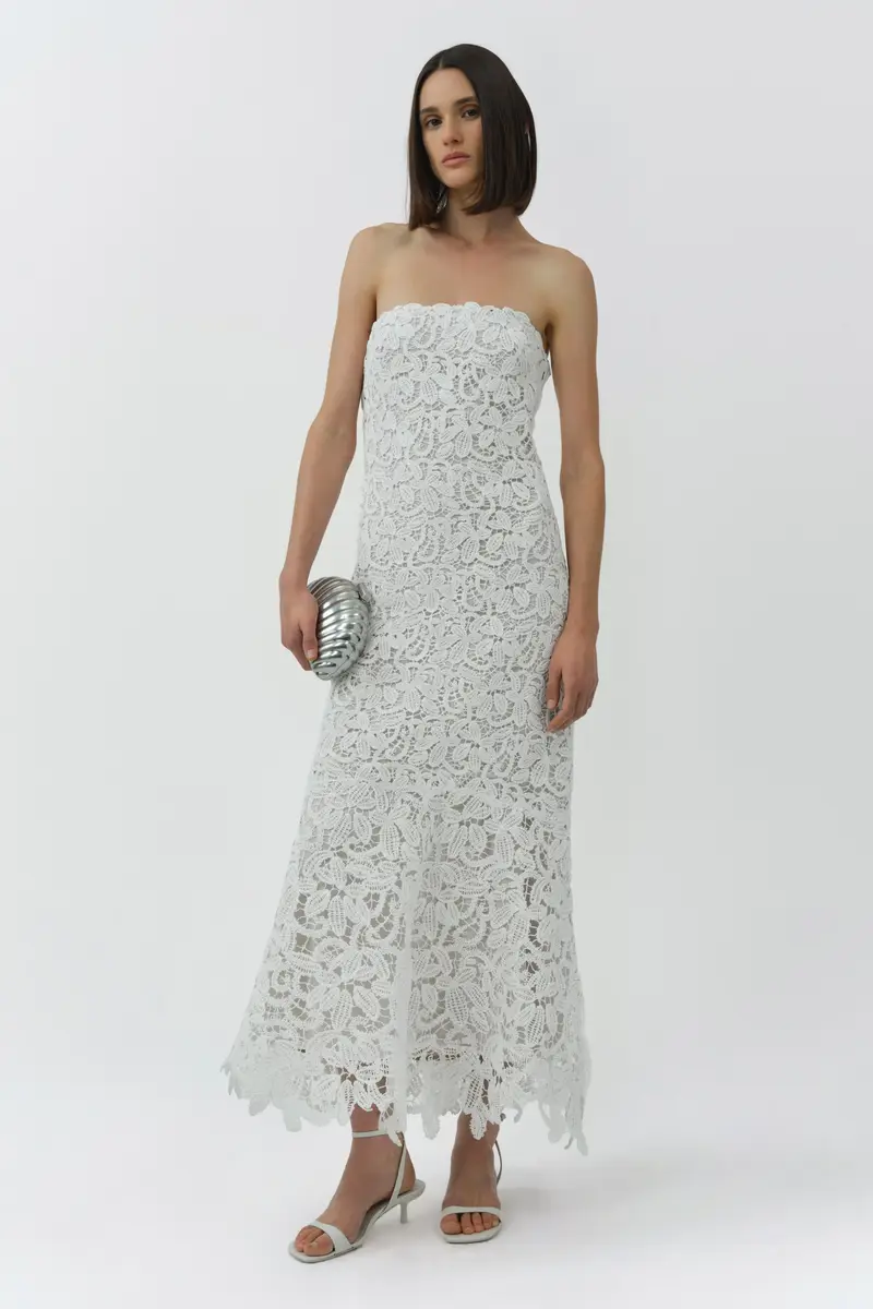 Simkhai Sera Floral Raffia Bustier Midi Dress | Thumbnail 4 Simkhai Sera Floral Raffia Bustier Midi Dress | Thumbnail 4
