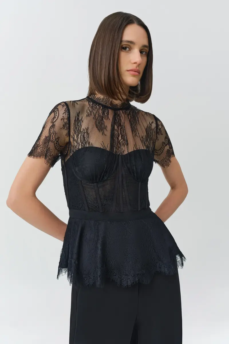 Simkhai Signature Kehlani Lace Bustier Top | Thumbnail 3
