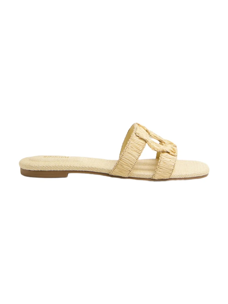 Simkhai Simkhai Monogram Raffia Flat Slide