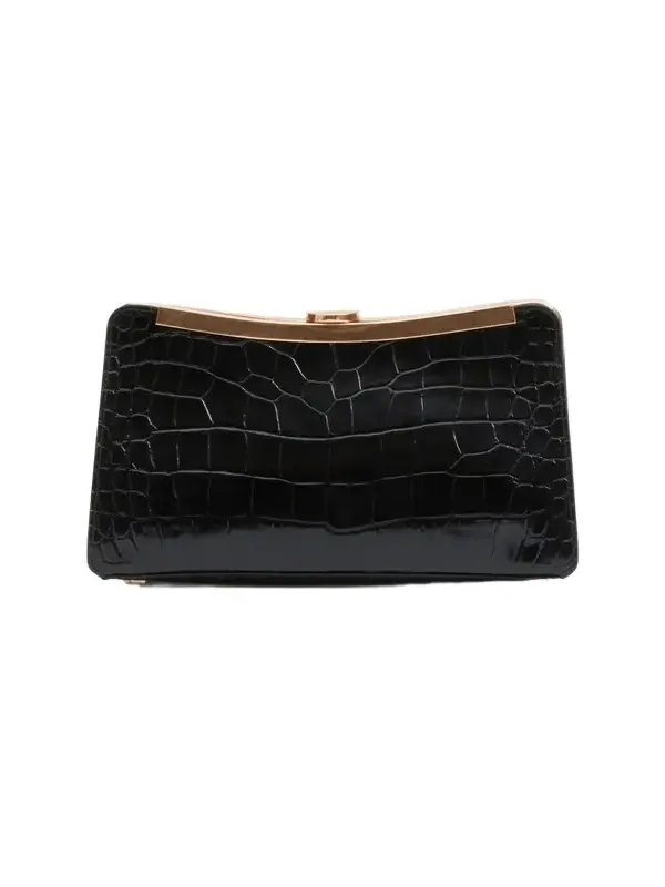 Solange Croc-Embossed Leather Clutch Solange Croc-Embossed Leather Clutch