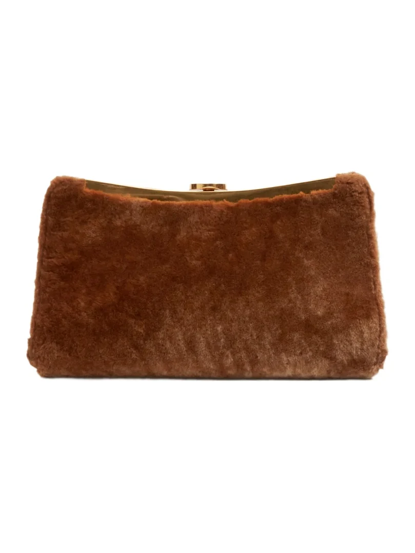 Solange Shearling Clutch