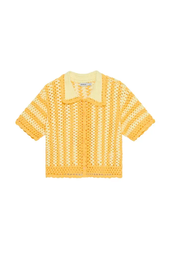 Simkhai Stanton Crochet Camp Shirt