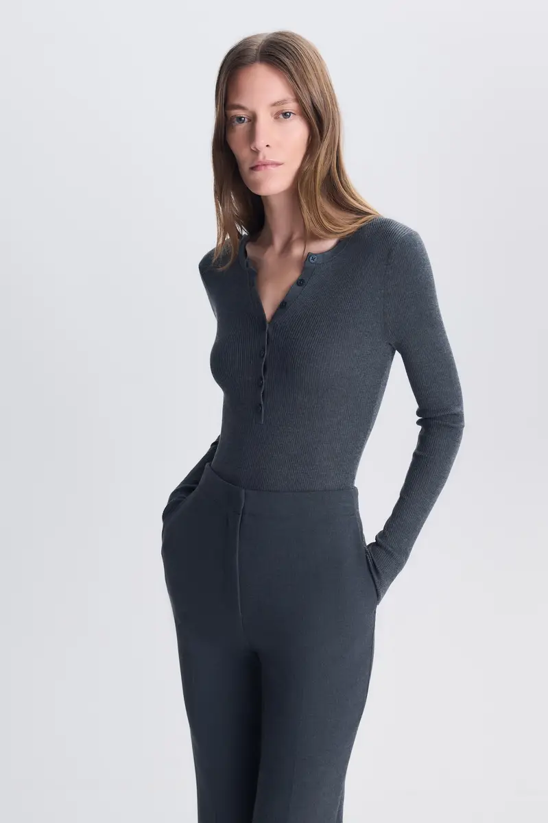 Simkhai Susanne Silk Cashmere Henley Bodysuit | Thumbnail 3 Simkhai Susanne Silk Cashmere Henley Bodysuit | Thumbnail 3