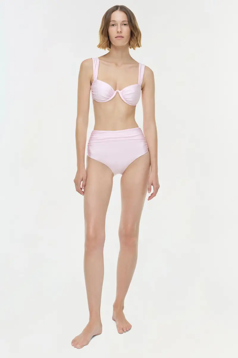 Simkhai Teya High Waisted Ruched Bikini Bottom | Thumbnail 2 Simkhai Teya High Waisted Ruched Bikini Bottom | Thumbnail 2