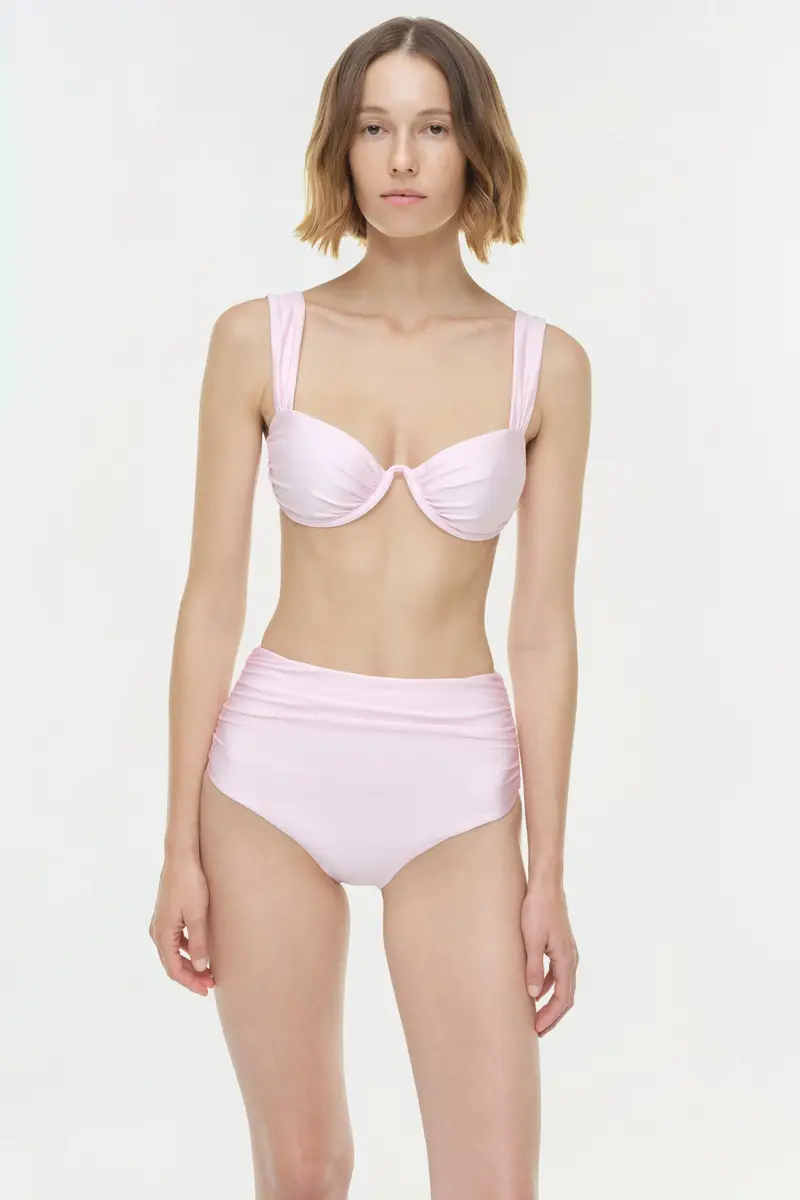 Simkhai Teya High Waisted Ruched Bikini Bottom | Thumbnail 3 Simkhai Teya High Waisted Ruched Bikini Bottom | Thumbnail 3
