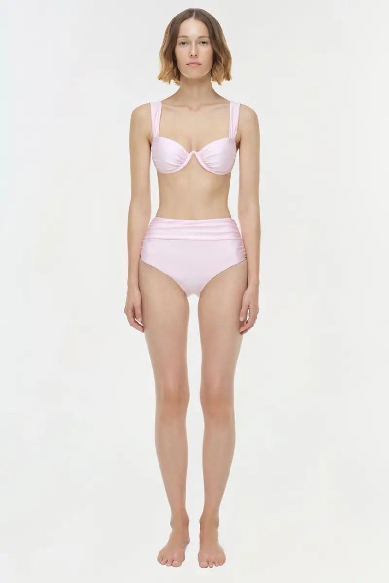 Simkhai Teya High Waisted Ruched Bikini Bottom | Thumbnail 6 Simkhai Teya High Waisted Ruched Bikini Bottom | Thumbnail 6