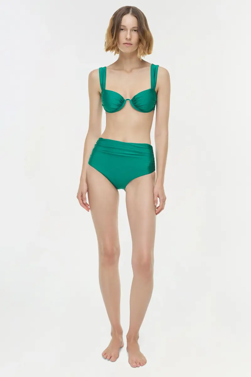 Simkhai Teya High Waisted Ruched Bikini Bottom | Thumbnail 2 Simkhai Teya High Waisted Ruched Bikini Bottom | Thumbnail 2