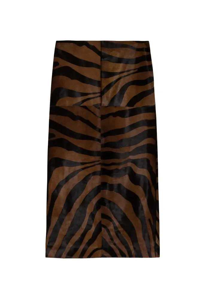 Tobiana Calf Hair Midi Skirt