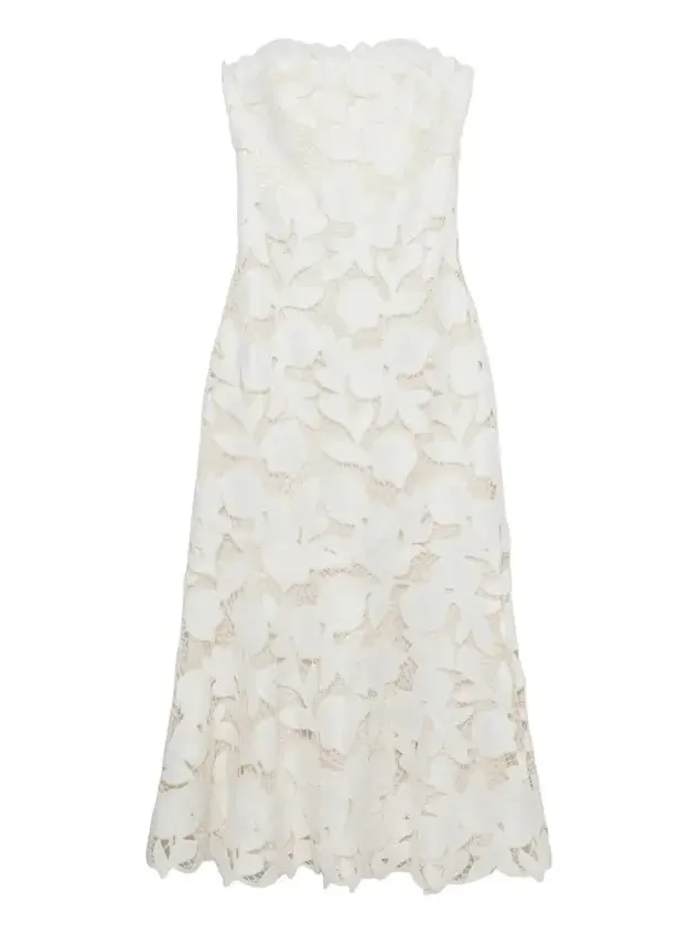 Valletta Strapless Embroidered Dress