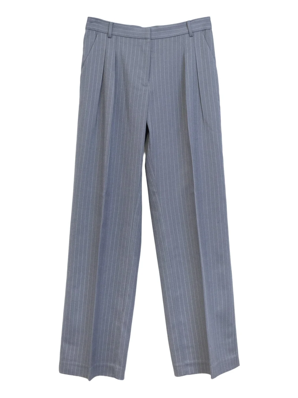 Aknvas The Rune trousers in grey pinstripe