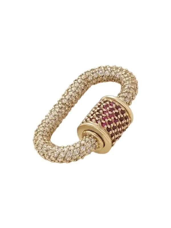 Marla Aaron Allstone Lock 14-karat Gold, Diamond And Ruby Pendant - Red