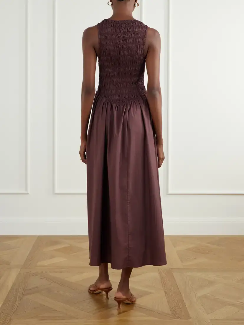 Faithfull Lucia Shirred Gathered Cotton-poplin Midi Dress | Thumbnail 3