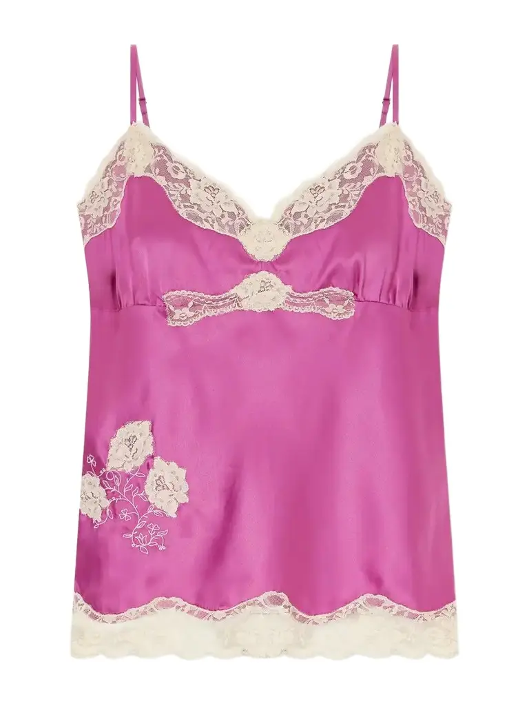 Lace-trimmed Satin Cami Lace-trimmed Satin Cami