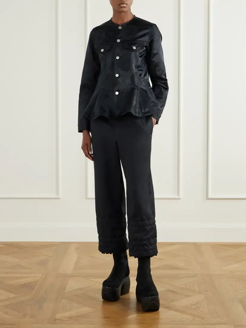 Comme des Garçons Comme des Garçons Ruffled-trimmed Twill Wide-leg Pants | Thumbnail 2 Comme des Garçons Comme des Garçons Ruffled-trimmed Twill Wide-leg Pants | Thumbnail 2