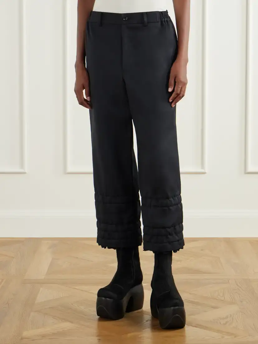 Comme des Garçons Comme des Garçons Ruffled-trimmed Twill Wide-leg Pants | Thumbnail 3 Comme des Garçons Comme des Garçons Ruffled-trimmed Twill Wide-leg Pants | Thumbnail 3