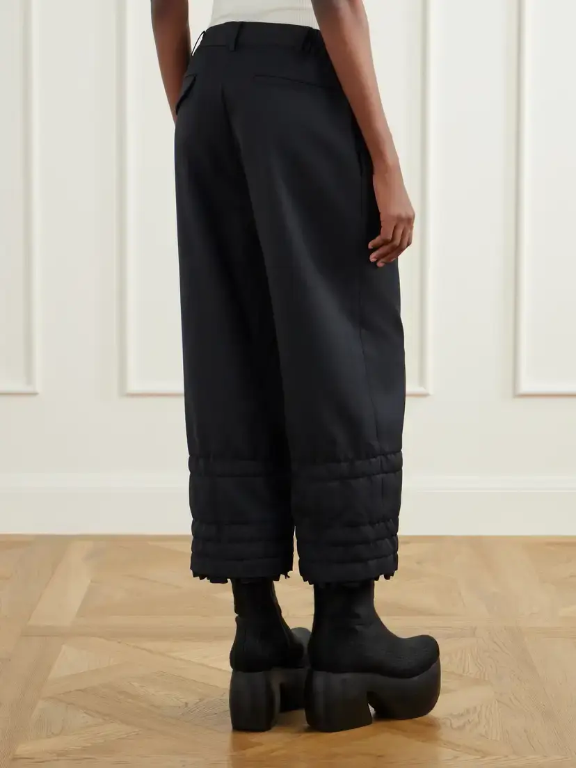 Comme des Garçons Comme des Garçons Ruffled-trimmed Twill Wide-leg Pants | Thumbnail 4 Comme des Garçons Comme des Garçons Ruffled-trimmed Twill Wide-leg Pants | Thumbnail 4