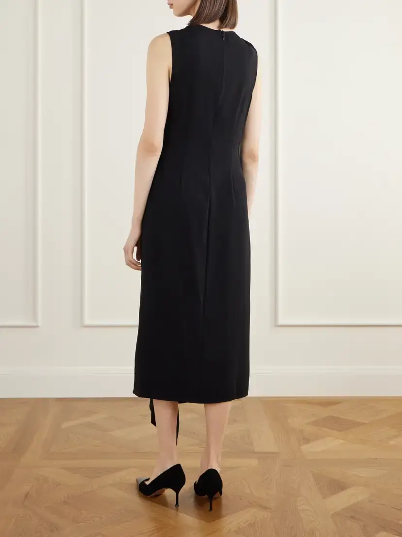 Veronica Beard Freja Draped Crepe-blend Midi Dress | Thumbnail 3 Veronica Beard Freja Draped Crepe-blend Midi Dress | Thumbnail 3