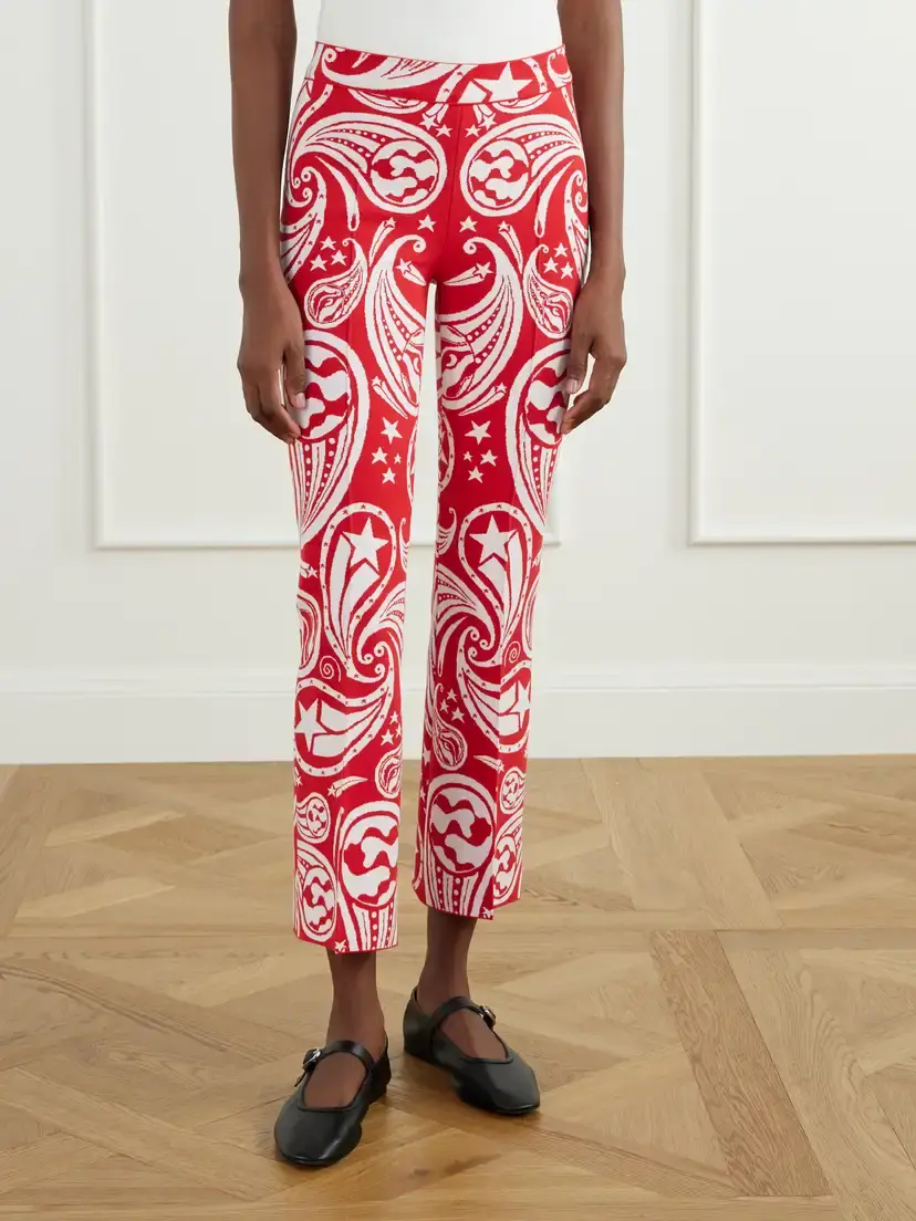 HIGH SPORT Cosmic Paisley Kick Cotton-blend Jacquard Flared Pants | Thumbnail 3 HIGH SPORT Cosmic Paisley Kick Cotton-blend Jacquard Flared Pants | Thumbnail 3