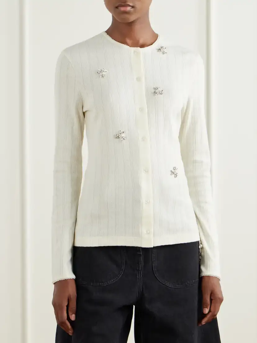 Simone Rocha Embellished Cotton Cardigan | Thumbnail 3