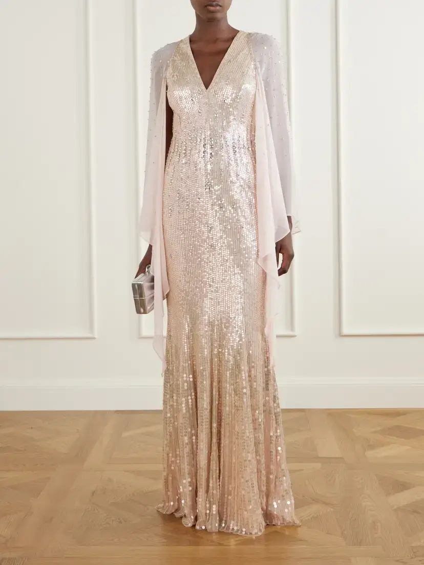 Jenny Packham Lyrical Sequin-embellished Chiffon Gown | Thumbnail 2 Jenny Packham Lyrical Sequin-embellished Chiffon Gown | Thumbnail 2
