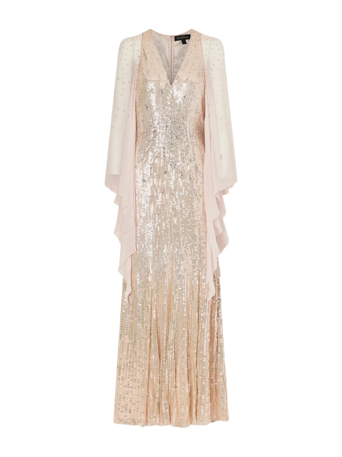 Lyrical Sequin-embellished Chiffon Gown