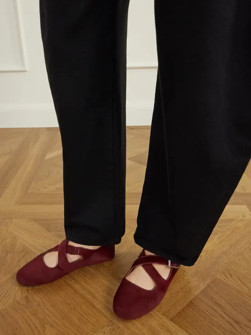 Alaïa Criss Cross Leather-trimmed Calf Hair Ballet Flats | Thumbnail 2