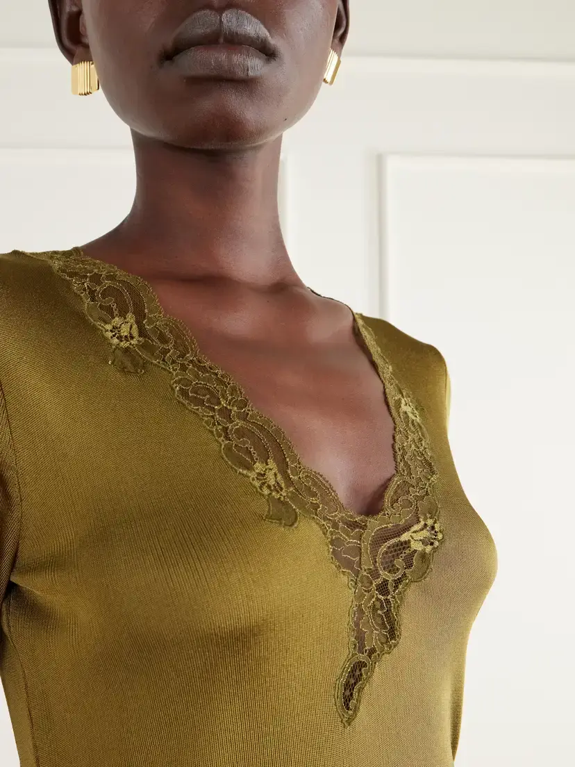 Balmain Lace-trimmed Knitted T-shirt | Thumbnail 5