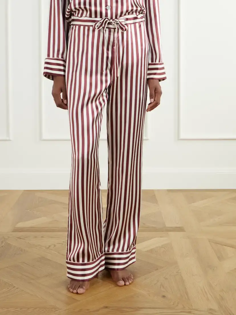 Olivia von Halle Soren Striped Silk-satin Pajama | Thumbnail 3