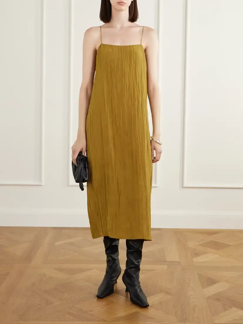 Tibi Crinkled Satin Midi Dress | Thumbnail 2