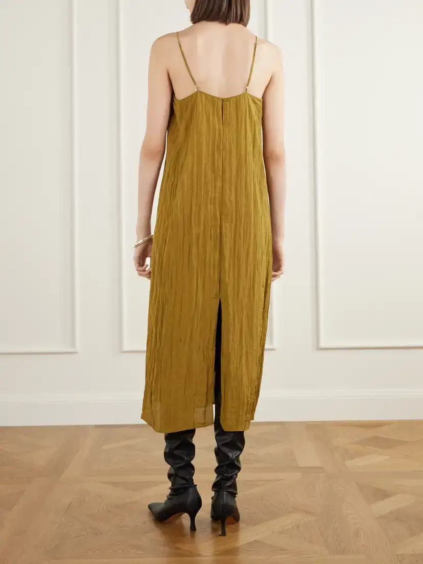 Tibi Crinkled Satin Midi Dress | Thumbnail 3