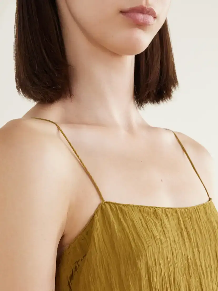 Tibi Crinkled Satin Midi Dress | Thumbnail 4