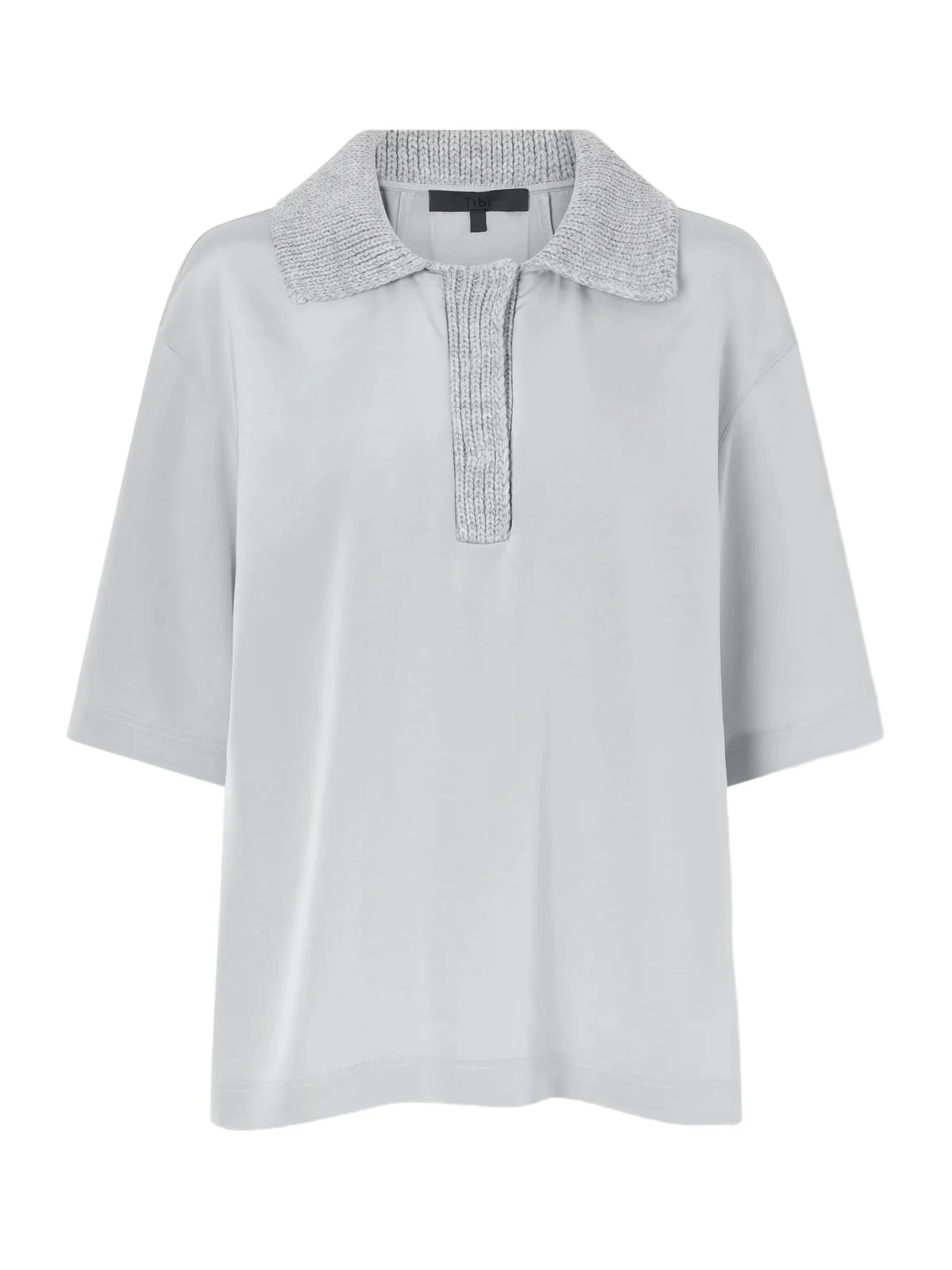 Tibi Stretch Silk-blend Polo Shirt