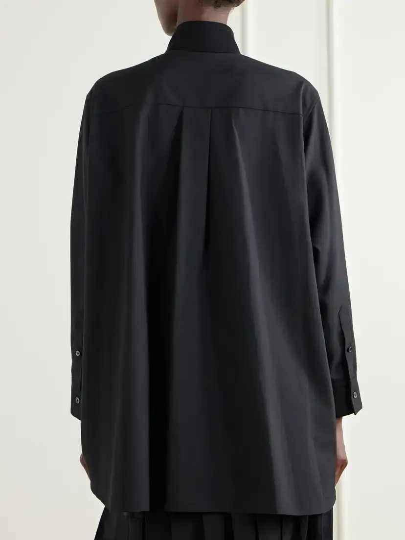 Sacai Crepe-trimmed Woven Shirt | Thumbnail 4 Sacai Crepe-trimmed Woven Shirt | Thumbnail 4