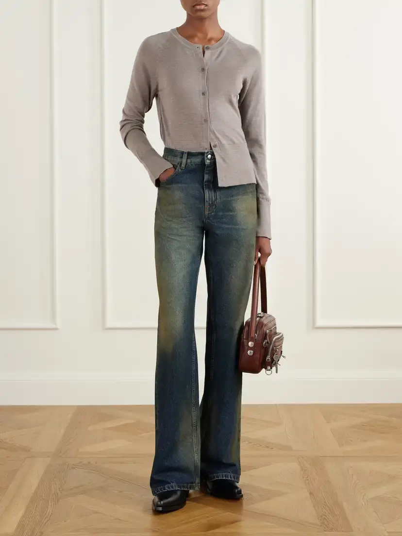 mfpen Appointment Merino Wool And Silk-blend Cardigan - Brown | Thumbnail 2