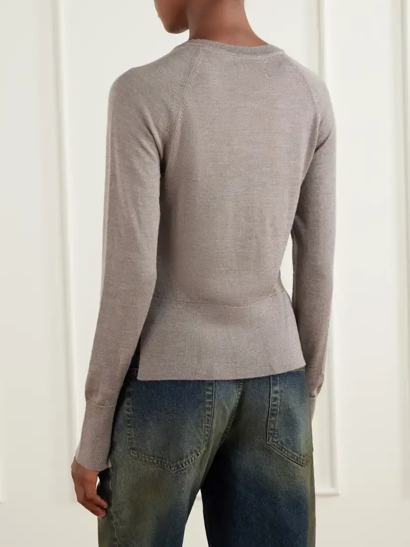 mfpen Appointment Merino Wool And Silk-blend Cardigan - Brown | Thumbnail 4
