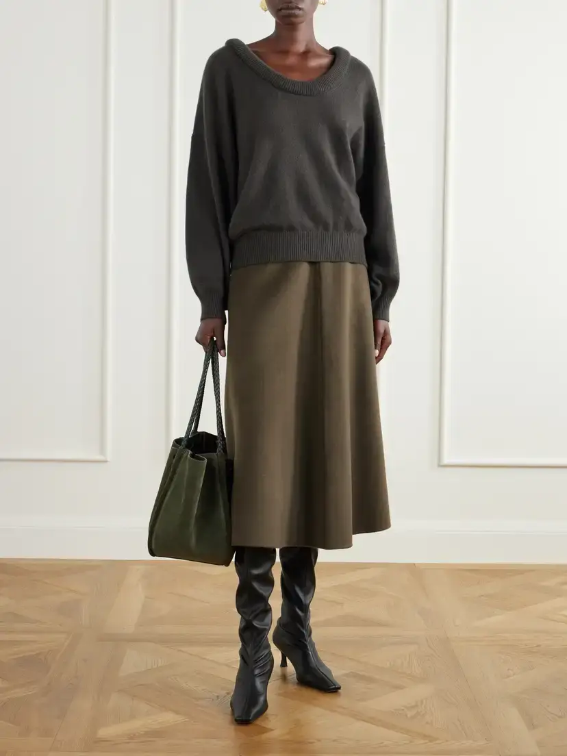 Proenza Schouler Large Ruched Leather-trimmed Suede Tote | Thumbnail 3 Proenza Schouler Large Ruched Leather-trimmed Suede Tote | Thumbnail 3
