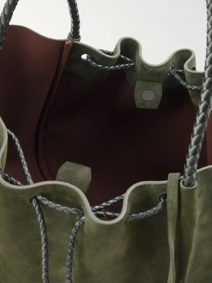 Proenza Schouler Large Ruched Leather-trimmed Suede Tote | Thumbnail 6 Proenza Schouler Large Ruched Leather-trimmed Suede Tote | Thumbnail 6