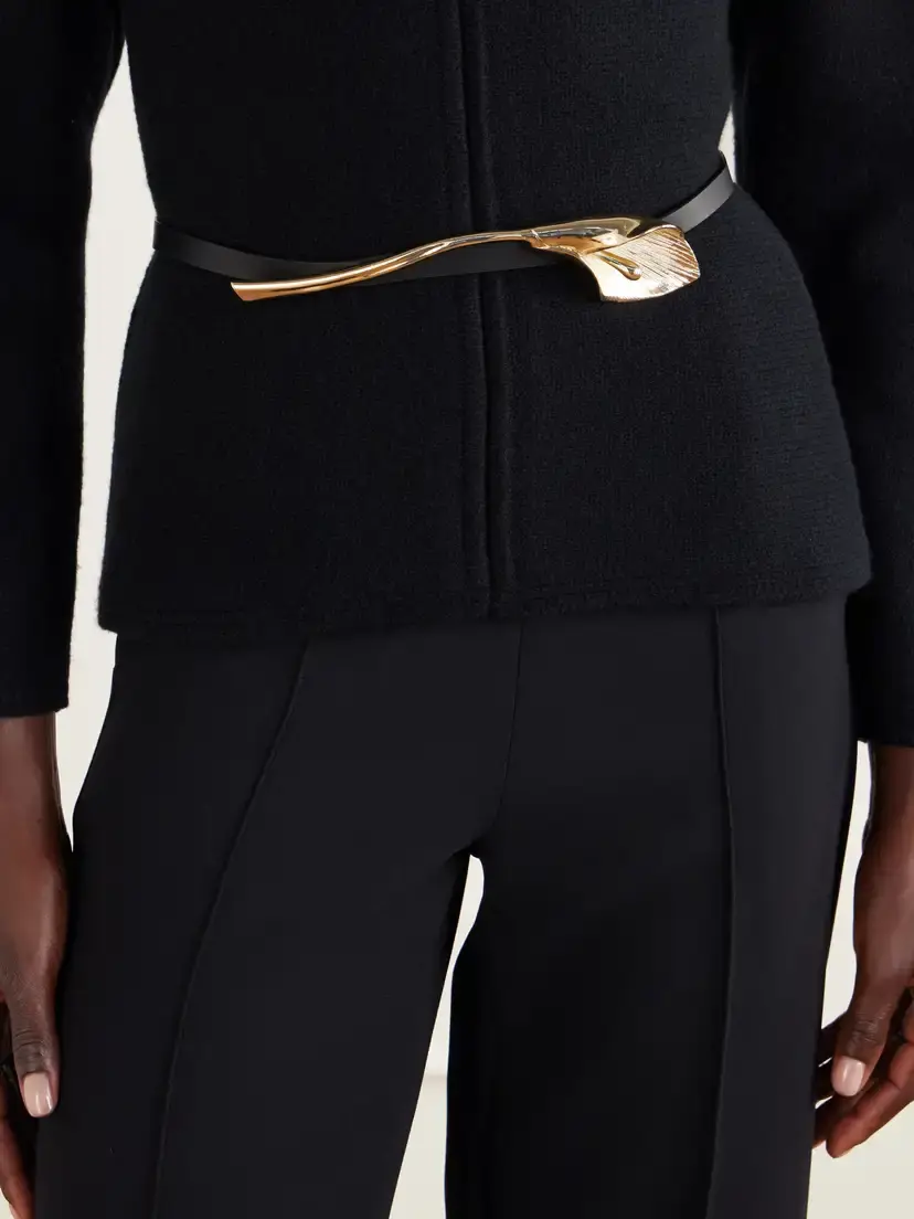 Carolina Herrera Calla Lily Embellished Leather Belt | Thumbnail 2