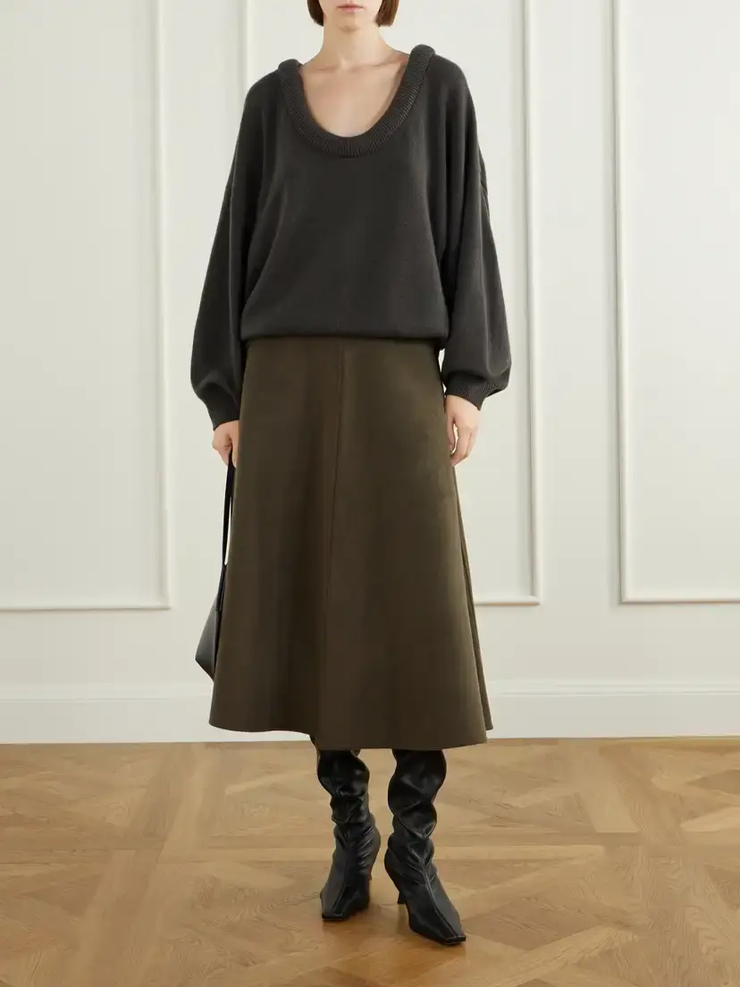 Lisa Yang Wool And Cashmere-blend Woven Midi Skirt | Thumbnail 2 Lisa Yang Wool And Cashmere-blend Woven Midi Skirt | Thumbnail 2