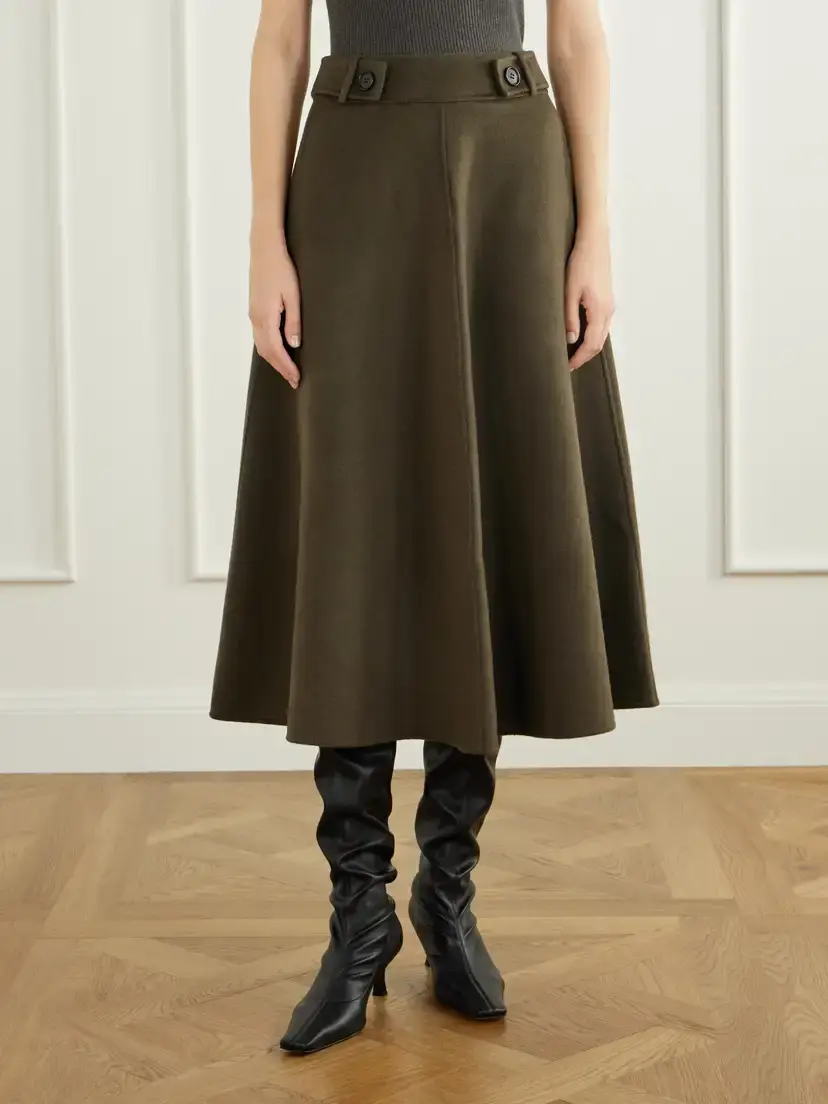 Lisa Yang Wool And Cashmere-blend Woven Midi Skirt | Thumbnail 3 Lisa Yang Wool And Cashmere-blend Woven Midi Skirt | Thumbnail 3