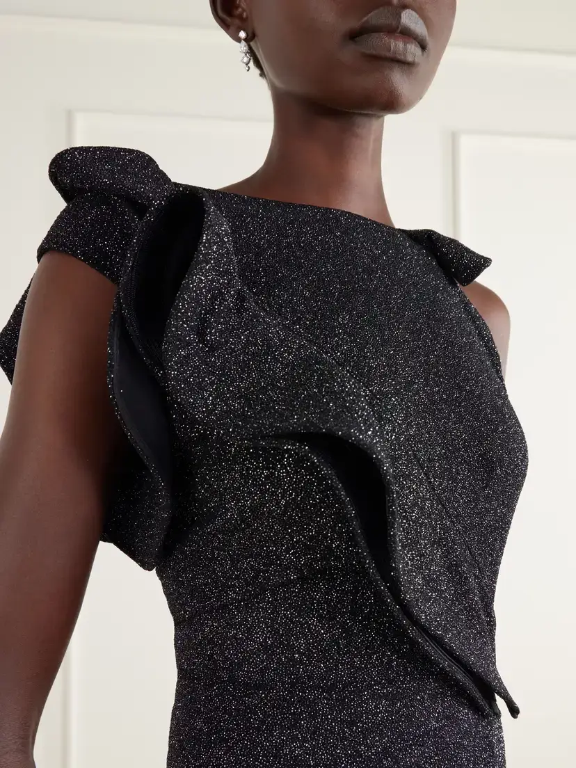 Maticevski Flashpoint Asymmetric Ruffled Lurex Gown | Thumbnail 4